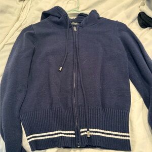Navy Blue Zip-Up Hoodie
